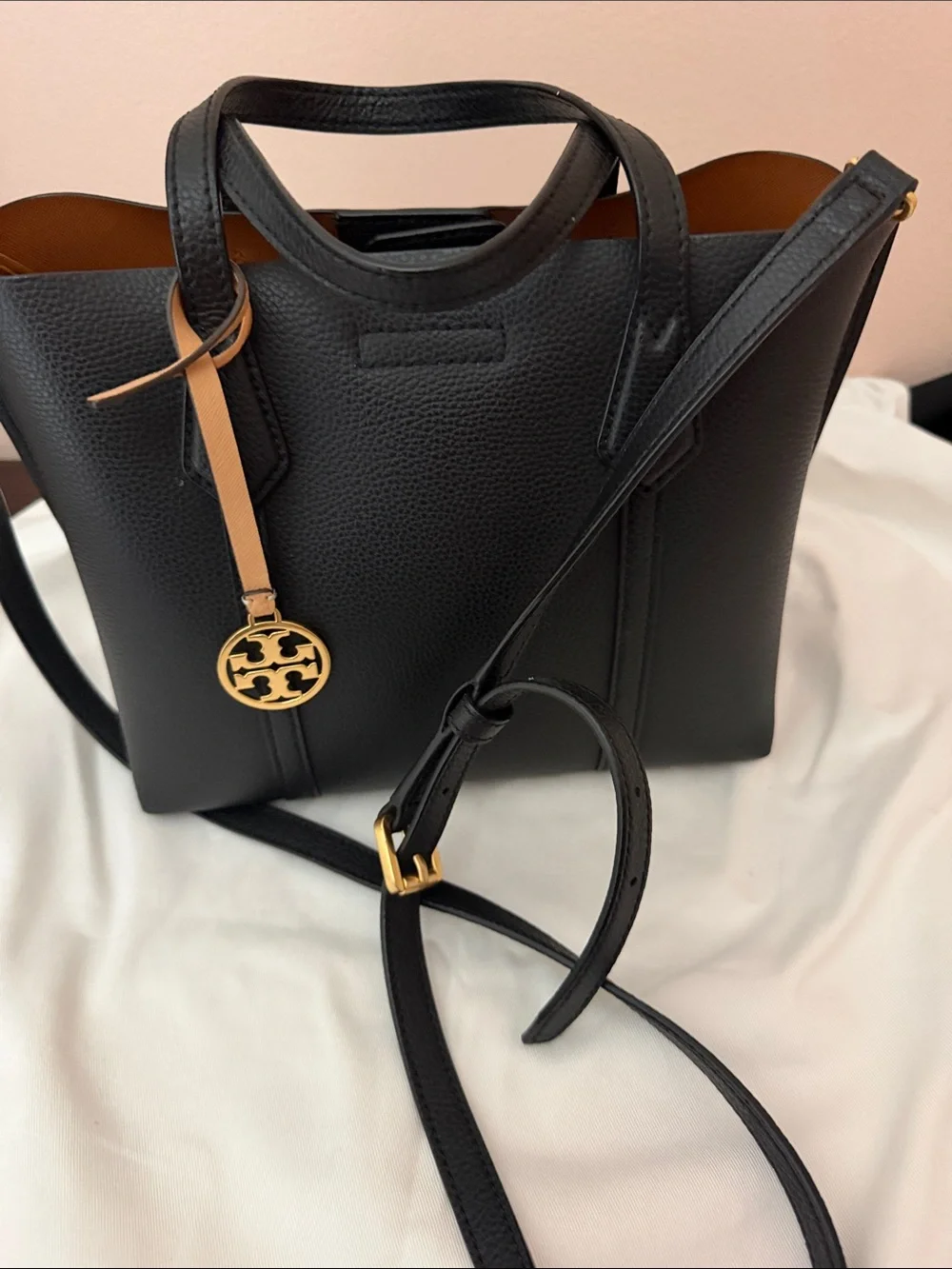 Tory Burch Black Leather Structured satchel bag